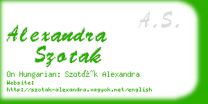 alexandra szotak business card